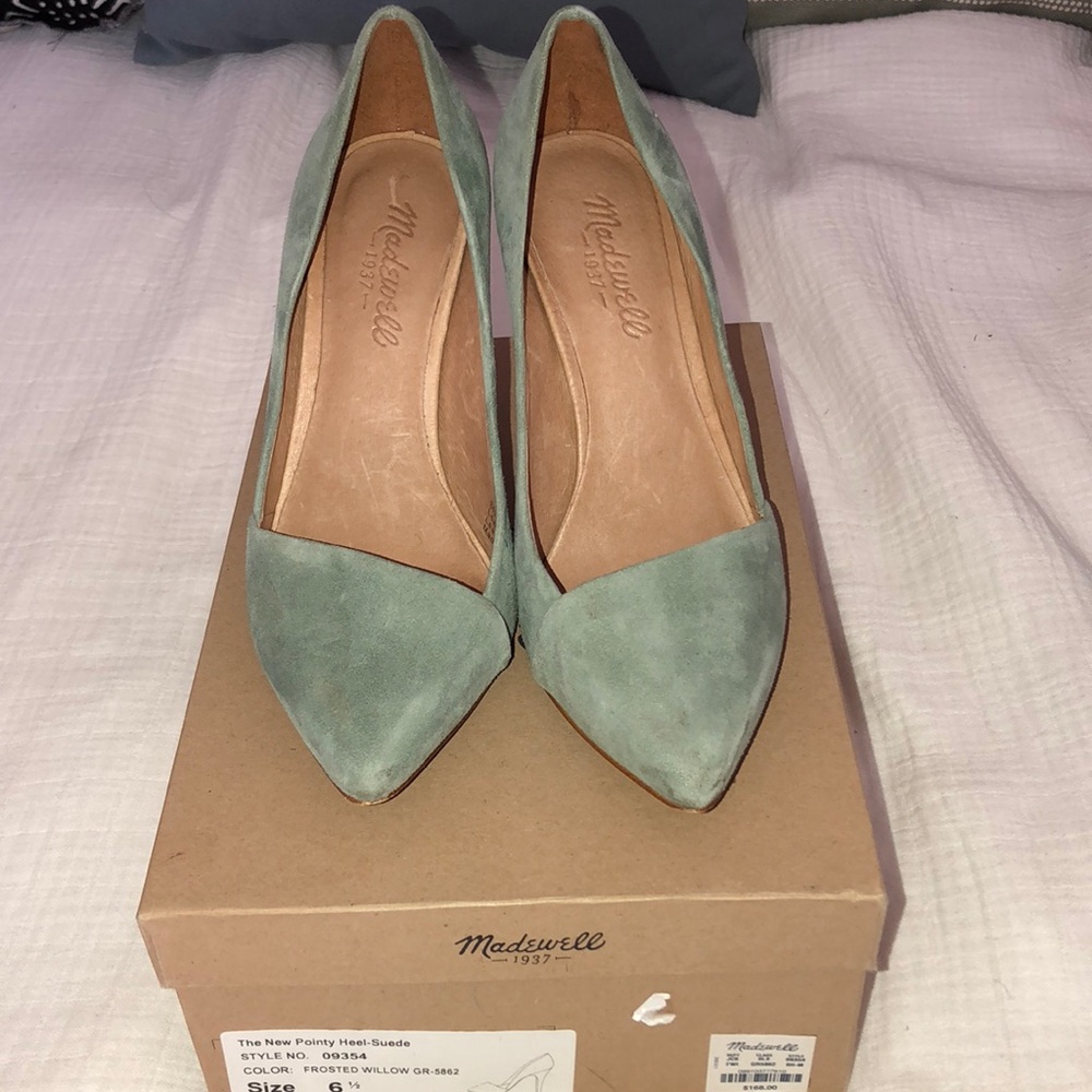 Rarely worn madewell pointy suede heel.